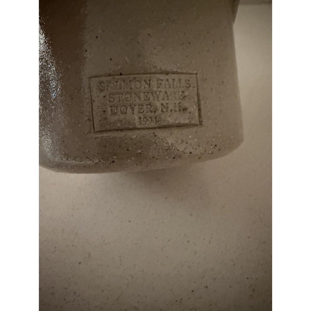SALMON FALLS Pottery Stoneware Crock 4" Blueberry Basket Double Handle VTG 1994 - Picture 5 of 8